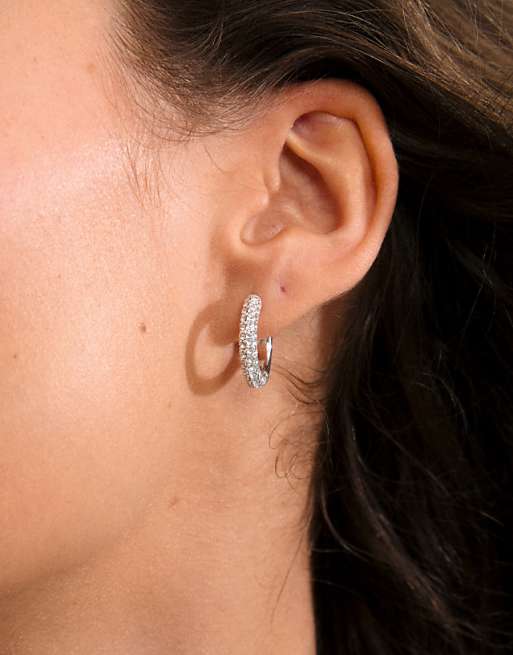 Pilgrim Tatum medium hoops in silver plated