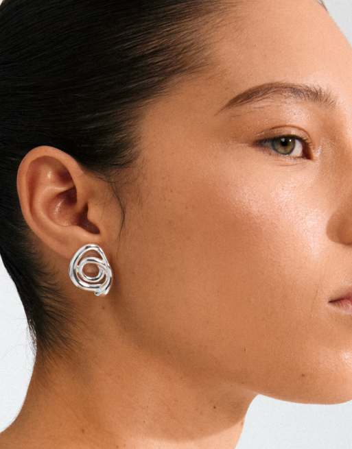 Pilgrim Unfold Earrings In Silver Plated