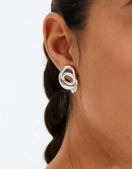 Pilgrim Unfold earrings in silver plated