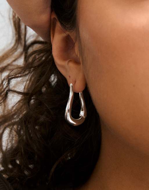 Pilgrim Unfold Hoops In Silver Plated