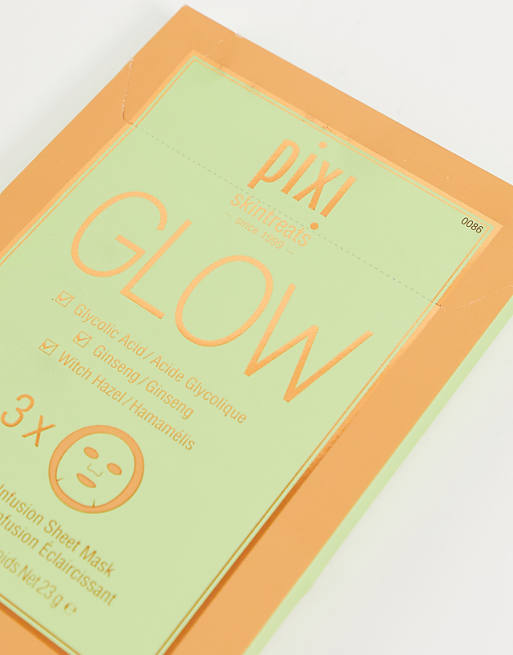 Pixi Glow Boosting Sheet Face Mask With Glycolic Acid X 3