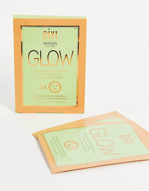 Pixi Glow Boosting Sheet Face Mask With Glycolic Acid X 3