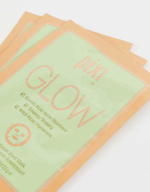 Pixi Glow Boosting Sheet Face Mask With Glycolic Acid X 3