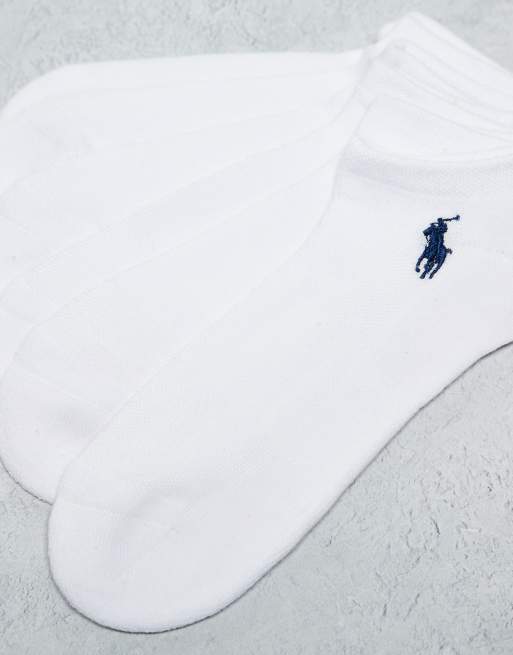 Polo Ralph Lauren 6-pack Logo Ankle Trainer Socks In White