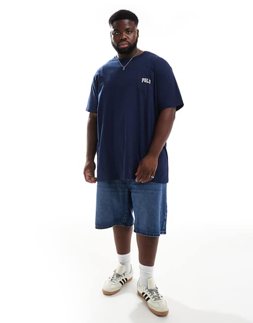 Polo Ralph Lauren Big & Tall Heritage Bear Back Print T-shirt Classic Fit In Navy