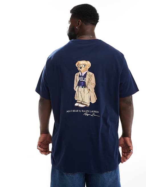 Polo Ralph Lauren Big & Tall heritage bear back print t-shirt classic fit in navy