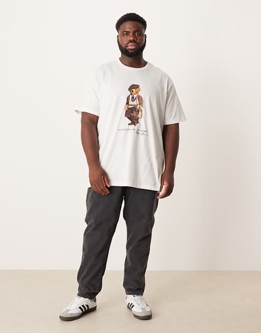 Polo Ralph Lauren Big & Tall Heritage Cap Bear Print T-shirt In White
