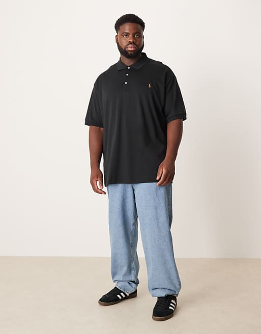 Polo Ralph Lauren Big & Tall Icon Logo Pima Cotton Polo In Black
