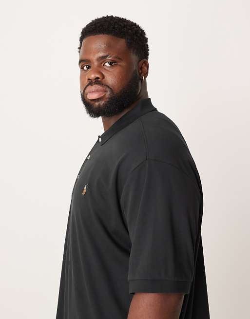 Polo Ralph Lauren Big & Tall Icon Logo Pima Cotton Polo In Black