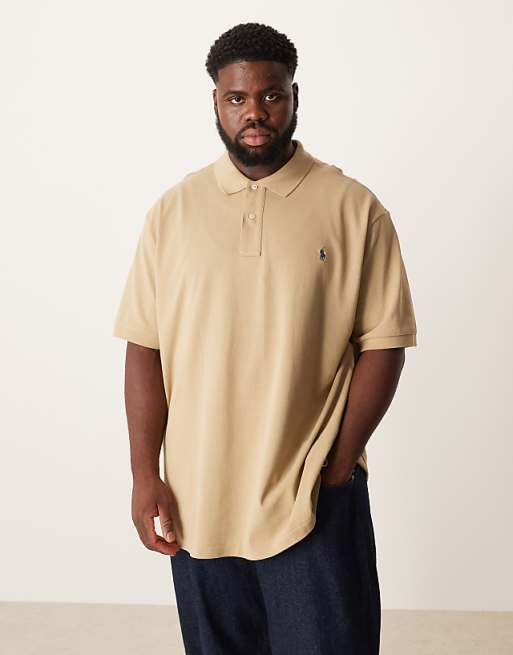 Polo Ralph Lauren Big & Tall icon logo pima cotton polo in beige