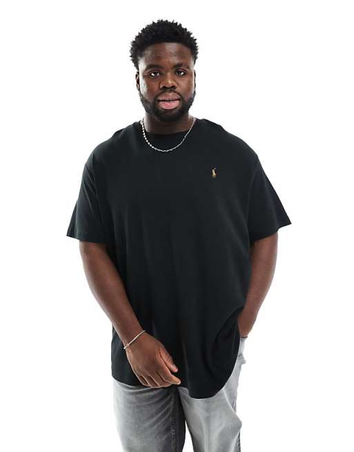 Polo Ralph Lauren Big & Tall Icon Logo Pima Cotton T-shirt Classic Fit In Black