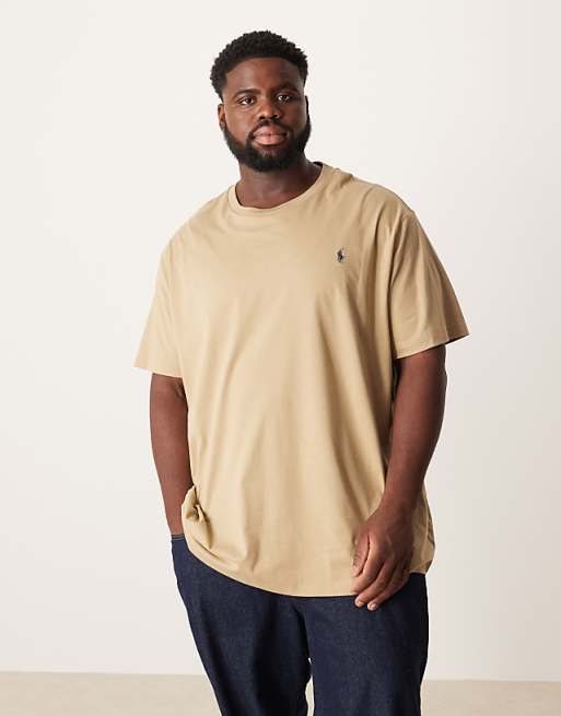 Polo Ralph Lauren Big & Tall icon logo t-shirt in beige