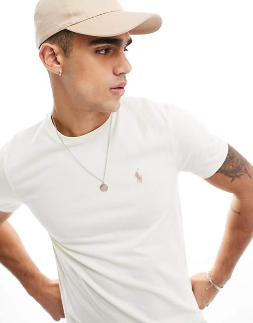 Polo Ralph Lauren Icon Logo T-shirt In Cream