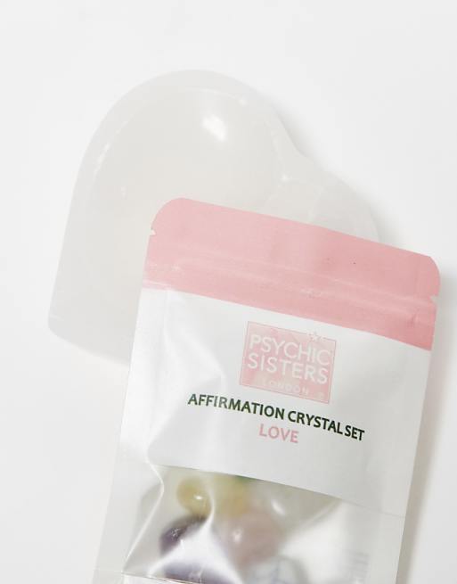 Psycic Sisters Heart Crystal Dish & Love Crystals Bundle