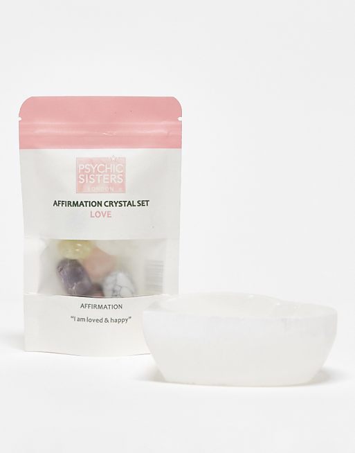 Psycic Sisters Heart Crystal Dish & Love Crystals Bundle