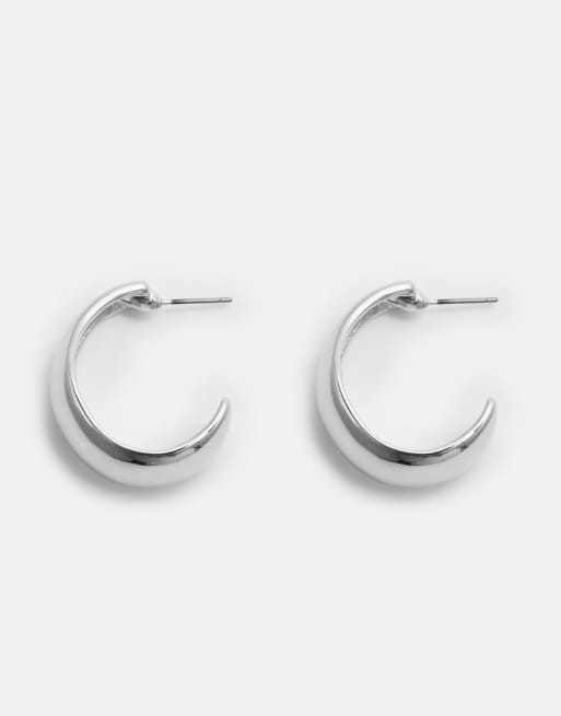 Pull&Bear 3 Ear Cuffs And Hoop Earrings Pack In Silver