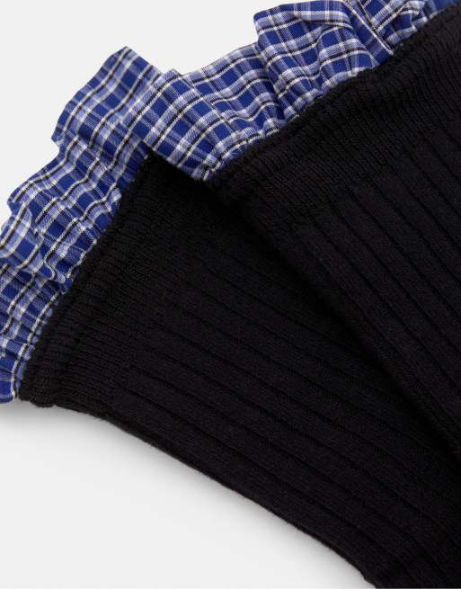 Pull&Bear Combined Knit Socks In Blue