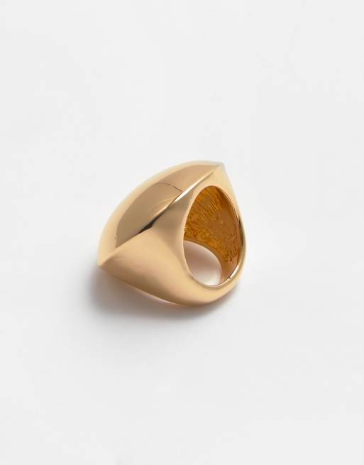 Pull&Bear Maxi Oval Ring In Gold