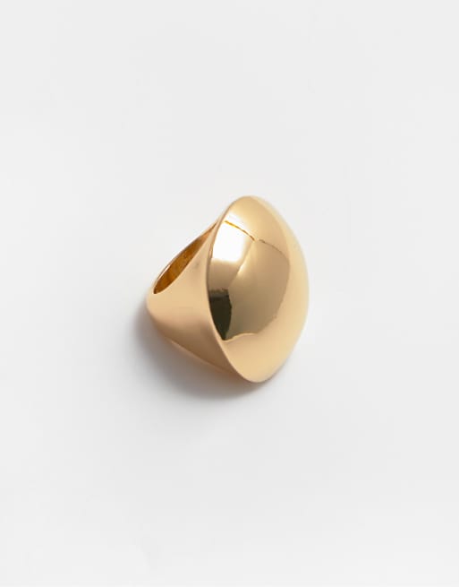 Pull&Bear Maxi oval ring in gold