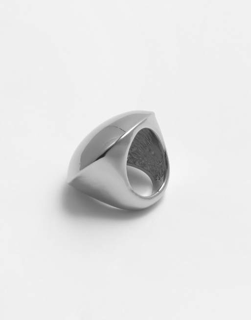 Pull&Bear Maxi Oval Ring In Silver