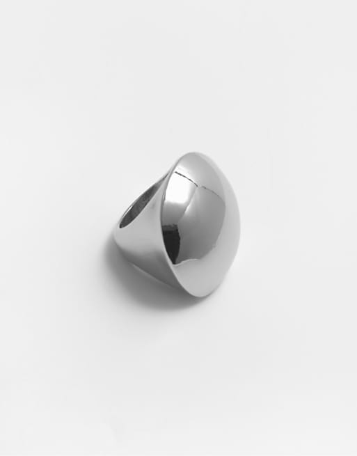 Pull&Bear Maxi oval ring in silver
