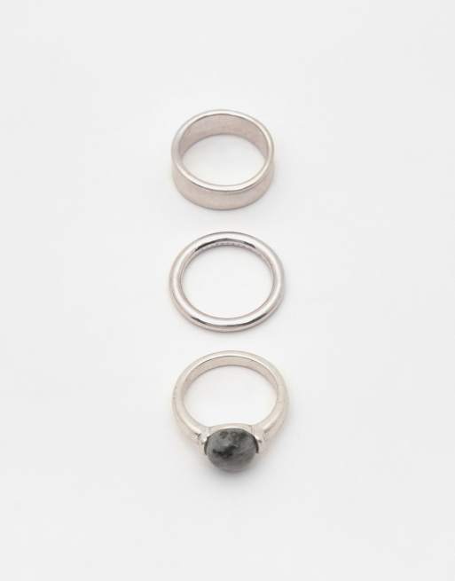 Pull&Bear Pack Of 3 Rings In Others