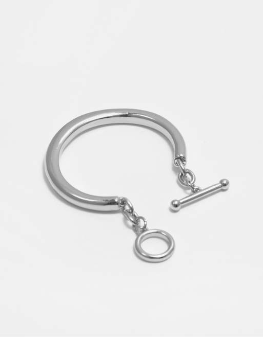 Pull&Bear Rigid Chain Bracelet In Silver