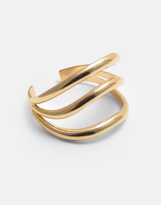 Pull&Bear rigid triple cuff in gold