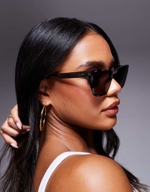 Quay Call The Shots Remixed Cat Eye Sunglasses In Smoke Tort
