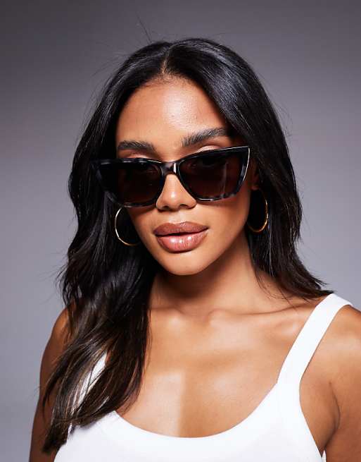 Quay call the shots remixed cat eye sunglasses in smoke tort