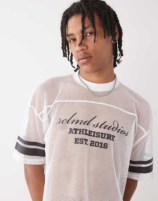 Reclaimed Vintage airtex boxy cropped tee with graphic print in white