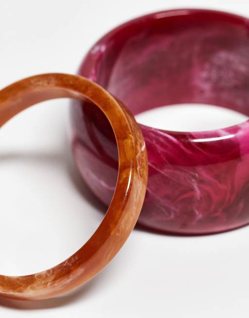 Reclaimed Vintage Bangle 2 Pack In Red