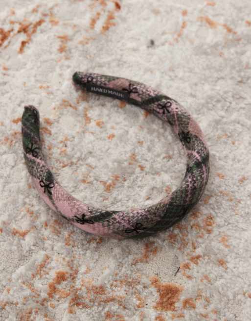 Reclaimed Vintage Headband In Tartan Check