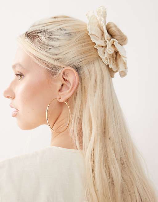 Reclaimed Vintage Limited Edition co-ord and scrunchie set with pearl embroidery