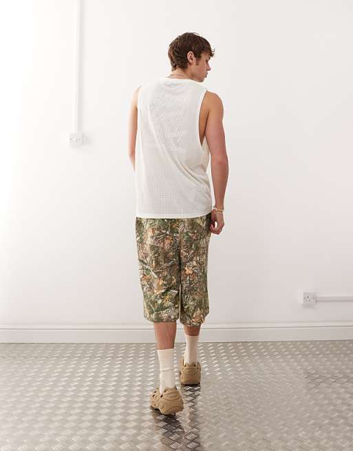 Reclaimed Vintage Oversized Dropped Armhole Airtex Vest In White