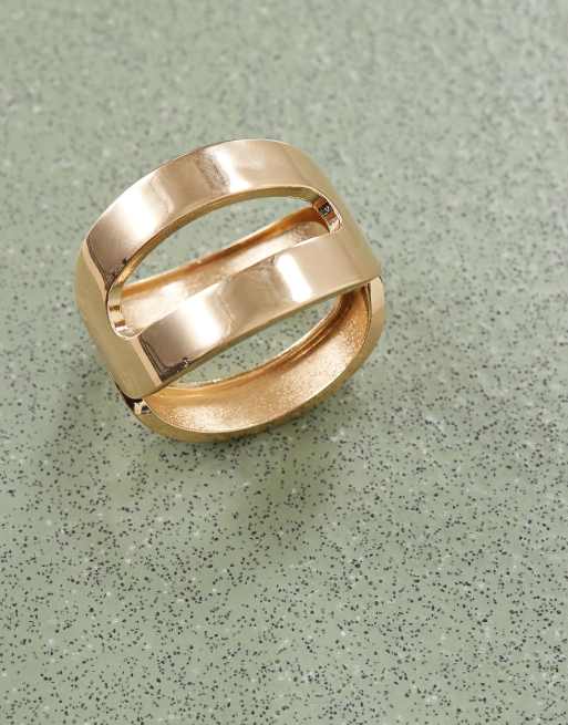 Reclaimed Vintage Oversized Knot Bangle In Gold