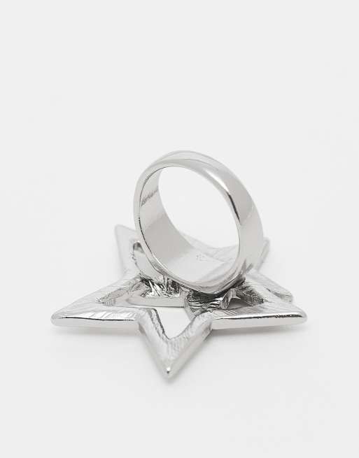 Reclaimed Vintage Oversized Star Ring In Silver