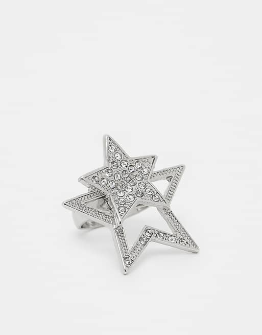 Reclaimed Vintage oversized star ring in silver