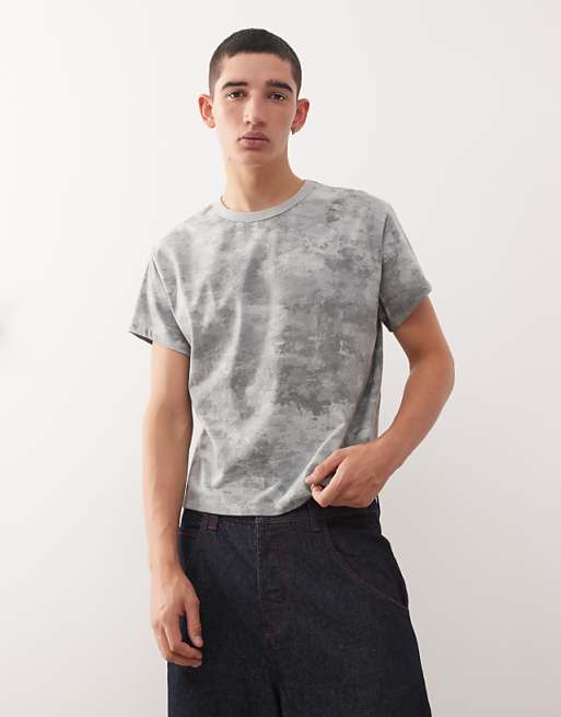 Reclaimed Vintage slim crop boxy t-shirt in camo print