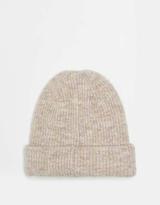 Reclaimed Vintage Unisex Beanie With Branding In Oatmeal