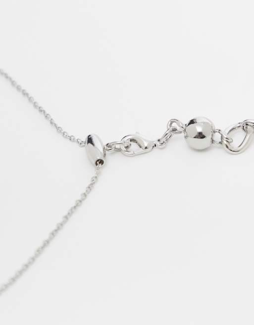 Reclaimed Vintage Unisex Chain And Ball Necklace In Silver