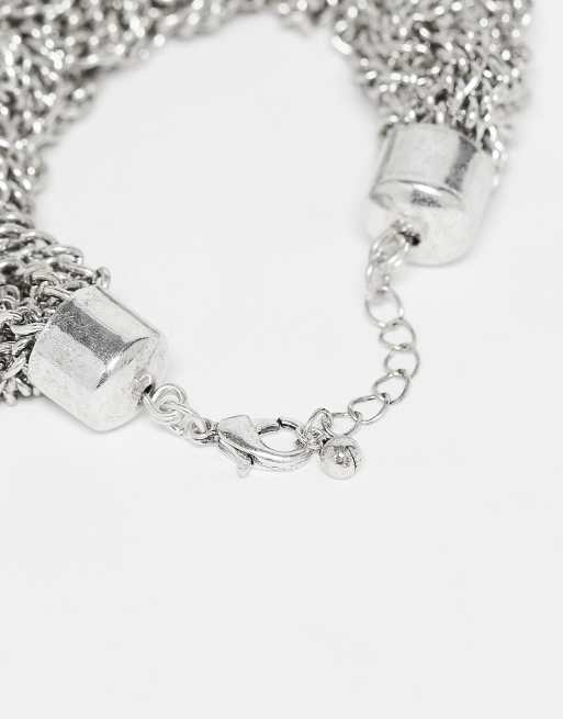 Reclaimed Vintage Unisex Chunky Bracelet In Silver