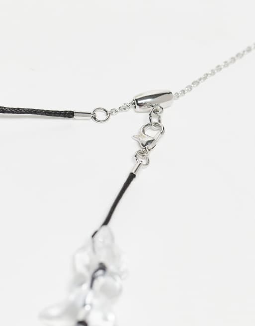 Reclaimed Vintage Unisex Clear Beaded Necklace