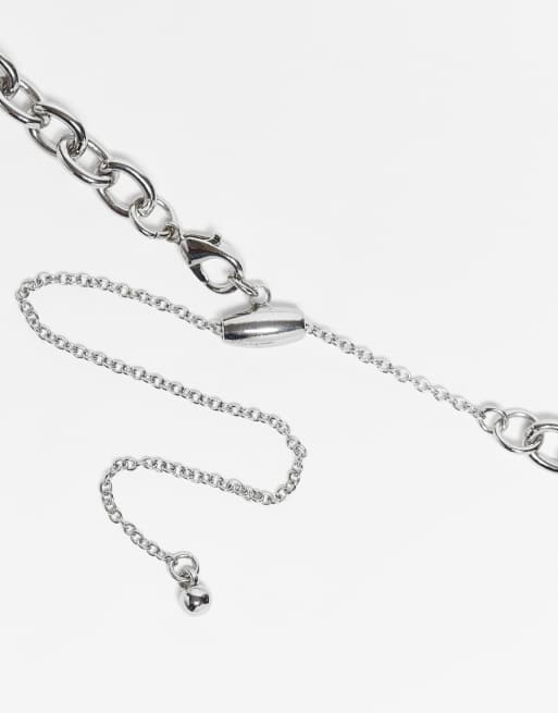 Reclaimed Vintage Unisex Lariat Necklace In Silver