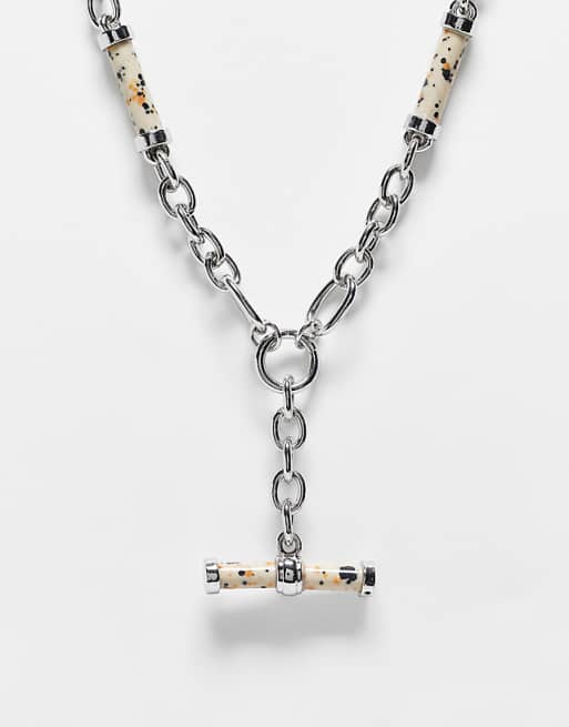 Reclaimed Vintage unisex lariat necklace in silver
