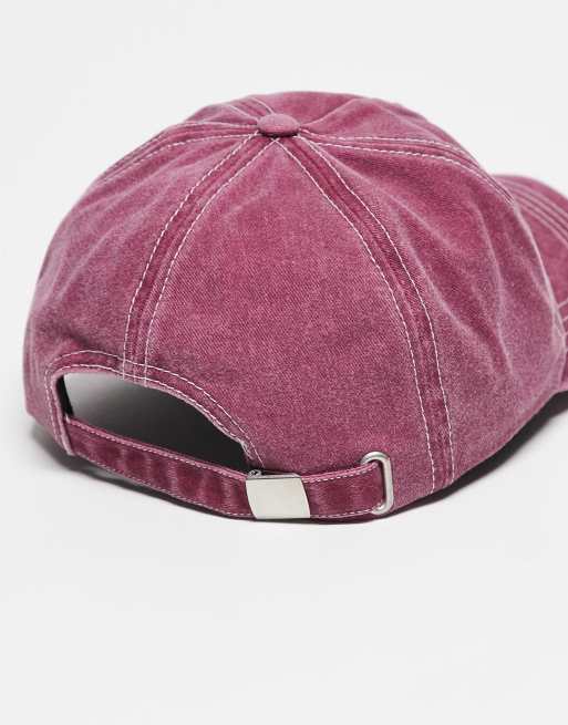 Reclaimed Vintage Unisex Logo Cap In Washed Burgundy