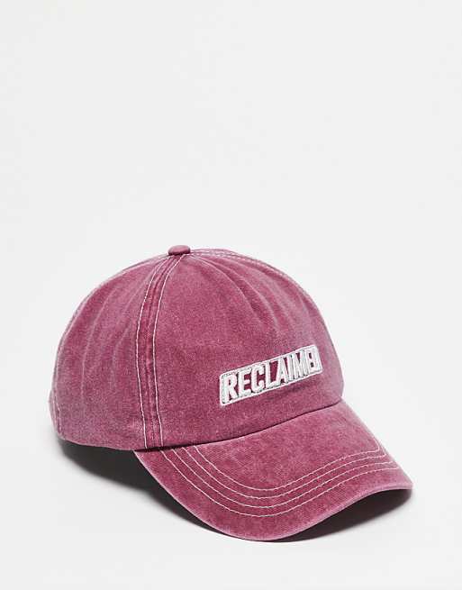 Reclaimed Vintage unisex logo cap in washed burgundy