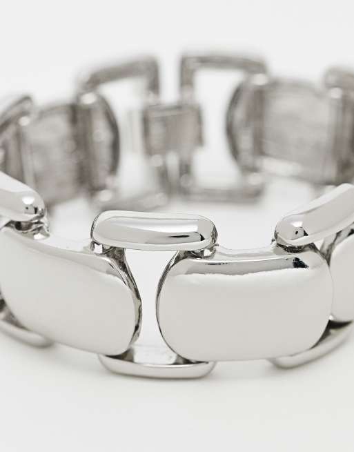 Reclaimed Vintage Unisex Oversize Chunky Chain Bracelet In Silver