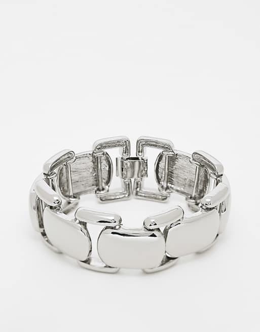 Reclaimed Vintage unisex oversize chunky chain bracelet in silver