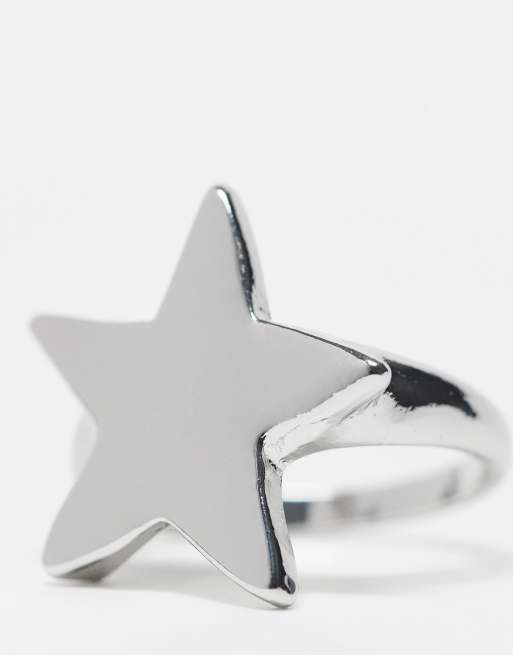Reclaimed Vintage Unisex Star Ring In Silver